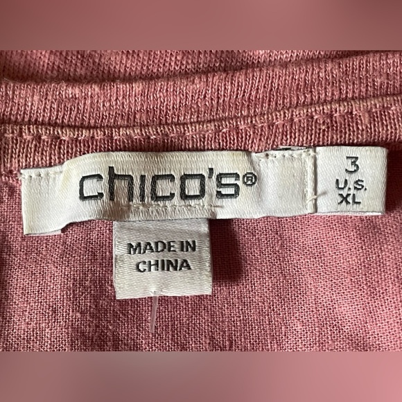 Chico’s linen/ribbed top - Picture 5 of 6